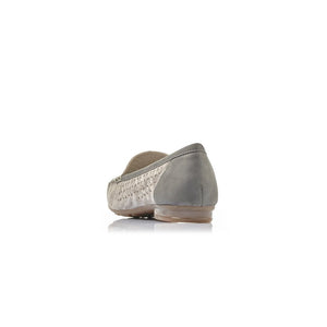 Rieker 40086-42 Grey Womens Casual Comfort Leather Loafers