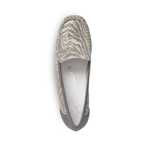 Rieker 40086-42 Grey Womens Casual Comfort Leather Loafers