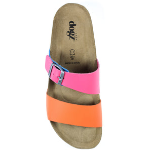 Lazy Dogz Ruby Pink Multi Womens Casual Comfort Leather Slip On Sandals