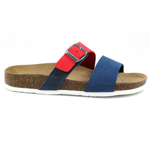 Lazy Dogz Ruby Red Multi Womens Casual Comfort Leather Slip On Sandals