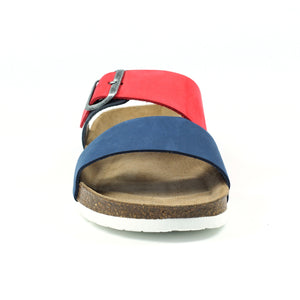 Lazy Dogz Ruby Red Multi Womens Casual Comfort Leather Slip On Sandals