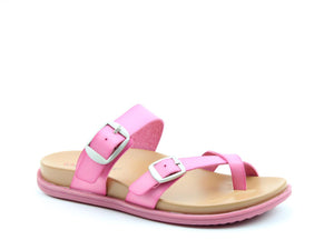 Heavenly Feet Malibu Cerise Womens Casual Comfort Slip On Sandals