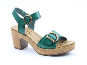 Heavenly Feet Pluto Sea Green Womens Stylish Dressy Heeled Sandals