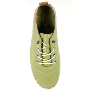 Lunar FLE030 St Ives Khaki Womens Casual Comfort Leather Lace Up Trainers