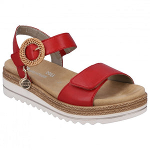 Remonte D0Q52-33 Red Womens Casual Comfort Touch Fastening with Buckle Detail Sandals