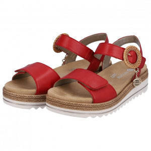 Remonte D0Q52-33 Red Womens Casual Comfort Touch Fastening with Buckle Detail Sandals