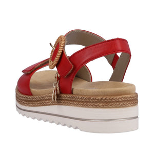 Remonte D0Q52-33 Red Womens Casual Comfort Touch Fastening with Buckle Detail Sandals